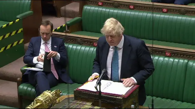 Boris Johnson and Health Secretary Matt Hancock