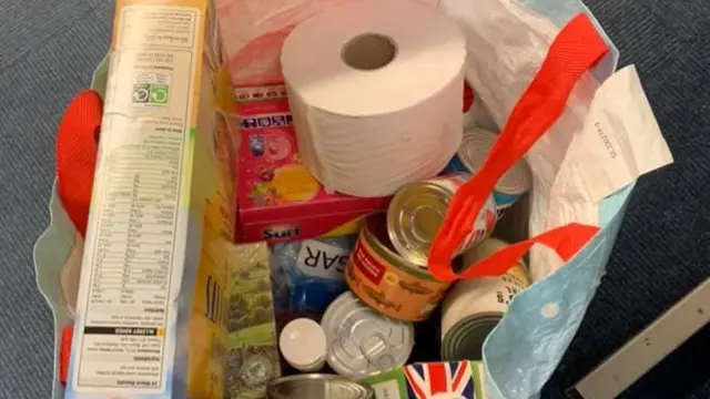 Bag of supplies provided by Chesterfield Community Food Hut