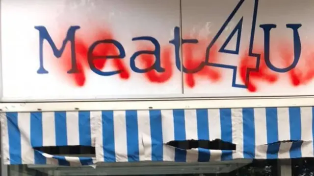 Vandalised butchers