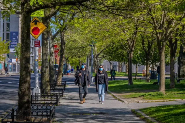 Park goers in Brooklyn