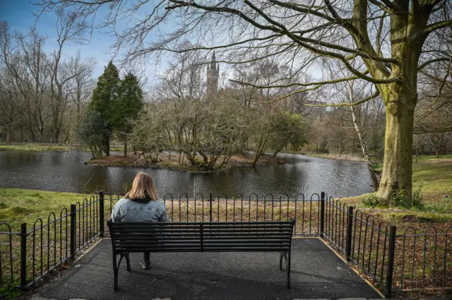 Lone person in park