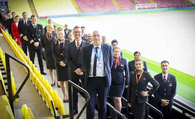 Airline crew at Vicarage Road