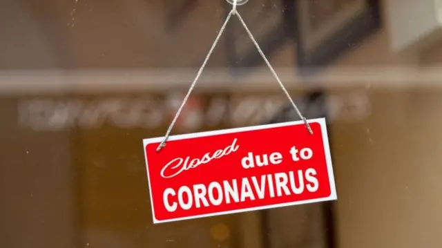 'Closed due to coronavirus' sign