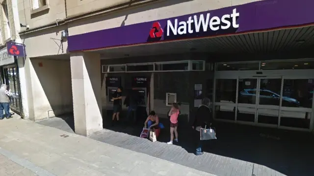 Natwest Bank, on Church Street in Mansfield, Nottinghamshire