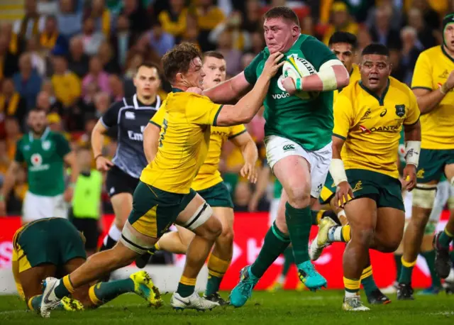 Ireland's rugby team playing Australia in Brisbane in 2018