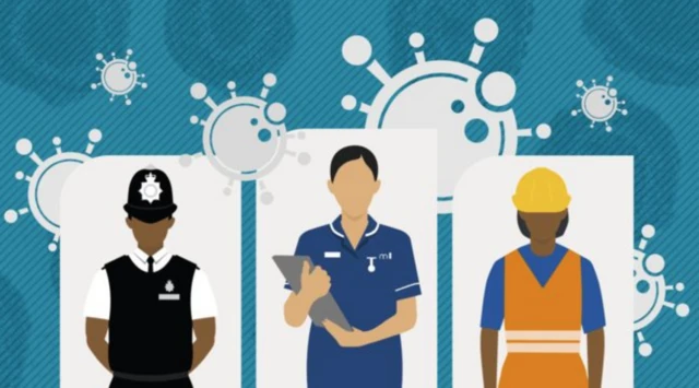 BBC graphic of frontline workers