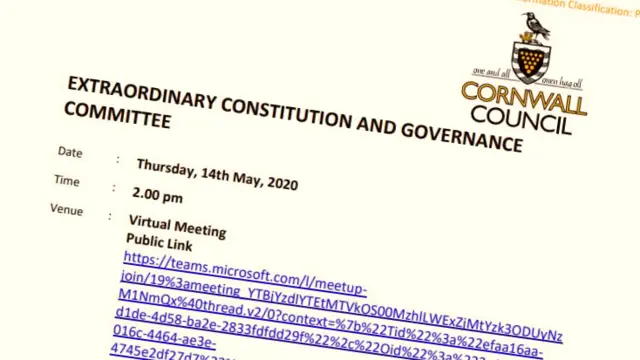 Cornwall Council meeting agenda