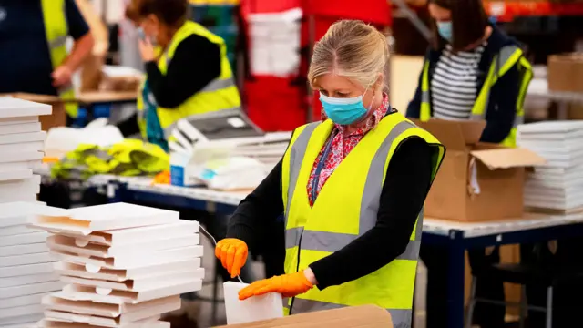 Woman working at a warehouse