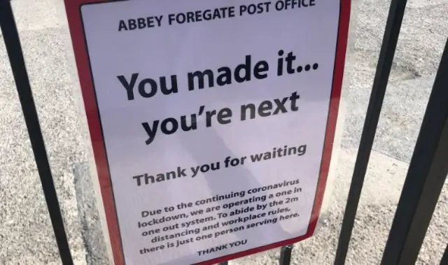 Sign at post office