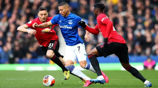 Everton v Manchester United in Premier League
