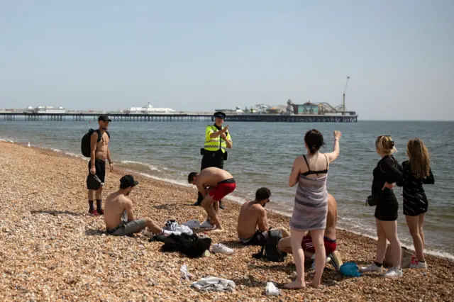 Police patrolling in Brighton