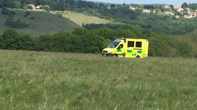 Ambulance in countryside