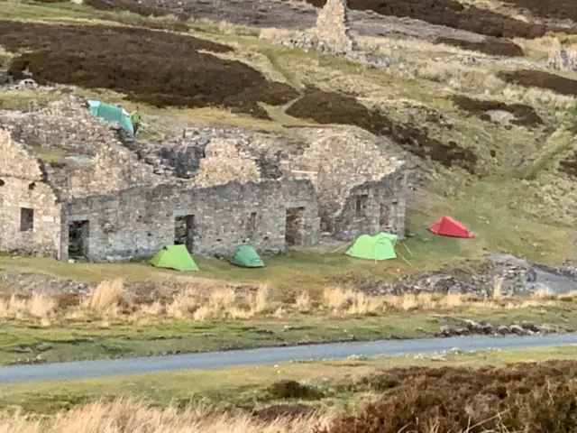 Tents at Smelt Mill ruins