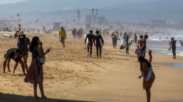 People gathered on a beach