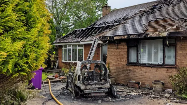 Damage to house after fire