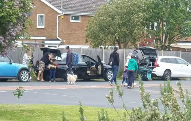 Cars parked near Grafham Water