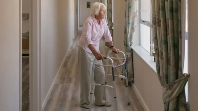 Care home resident, an older woman