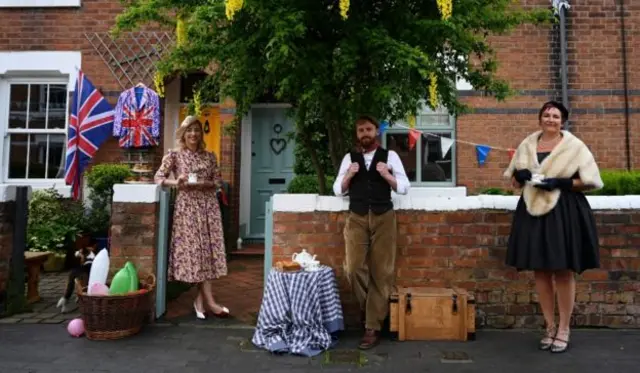 A street party in Chester in period dress