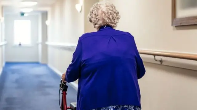 Woman in a care home