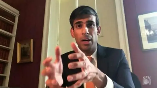 Rishi Sunak gave evidence to an online session of the House of Lords Economic Affairs Committee