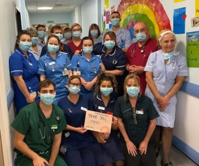 NHS staff with the badges