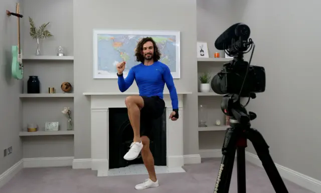 Joe Wicks during one of his online PE classes