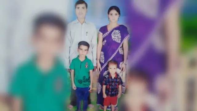 Rajan and Sonu Yadav with their children