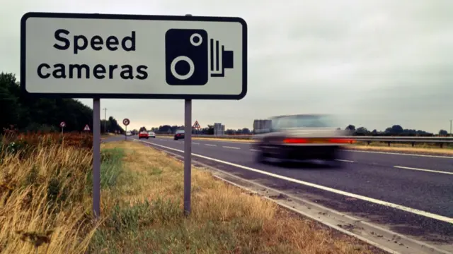 Speed cameras sign