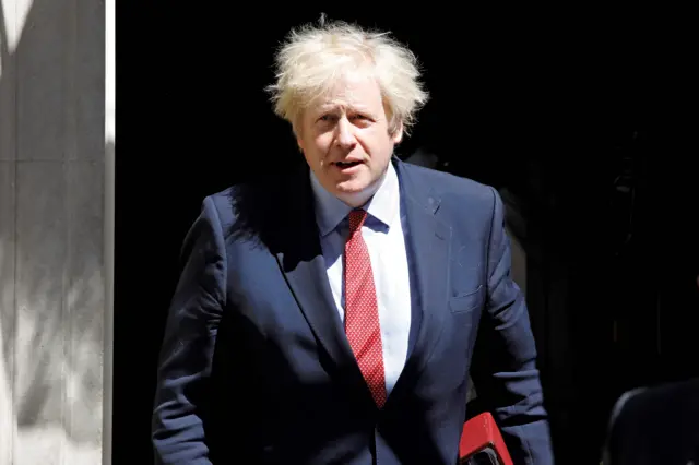 Boris Johnson on the way to PMQs