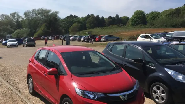 Cars parked at Sizewell