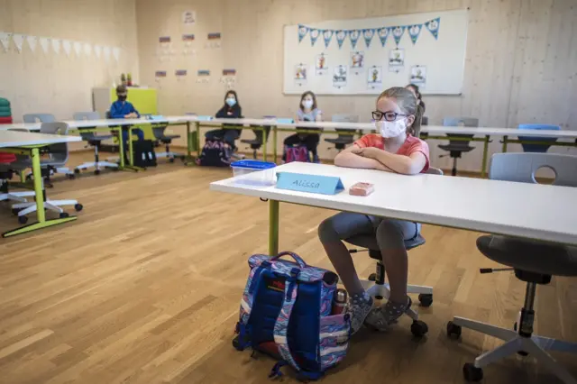 Children in Austria in class