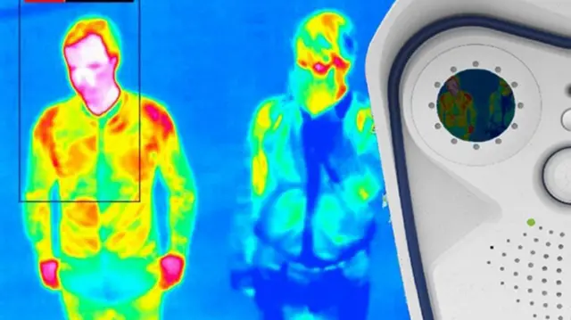 A thermal image like that to be used during a temperature screening trial at Heathrow airport