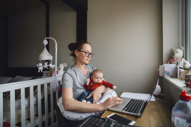 Woman working from home