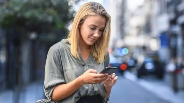 Woman with smartphone