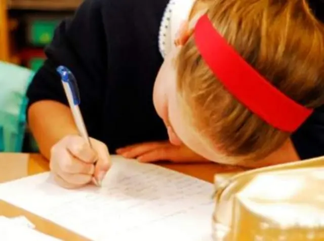 Pupil at desk