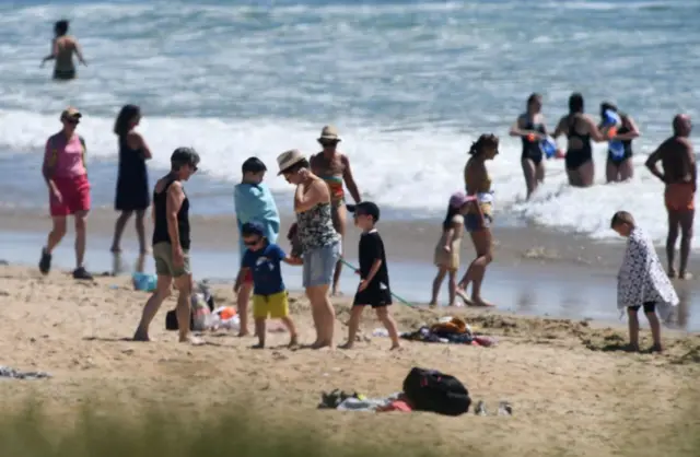 People on a beach in Brittany