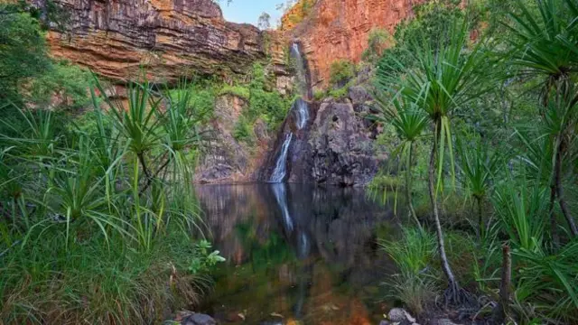 A waterfall in a national park in Darwin