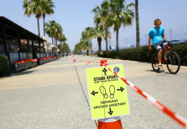 Man rides bike in Cyprus