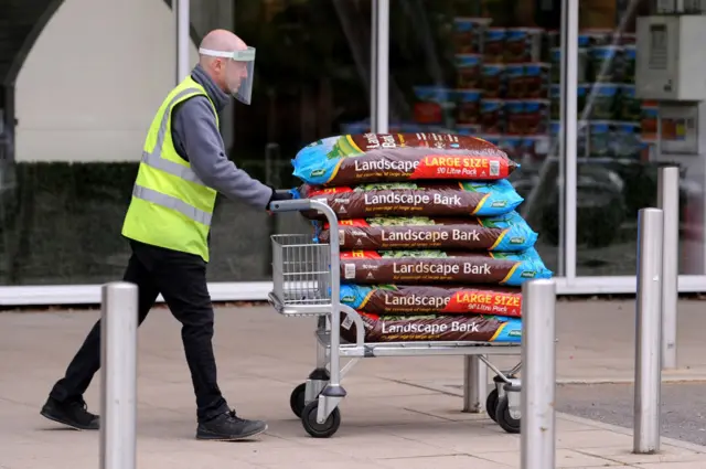 A garden centre prepares to reopen