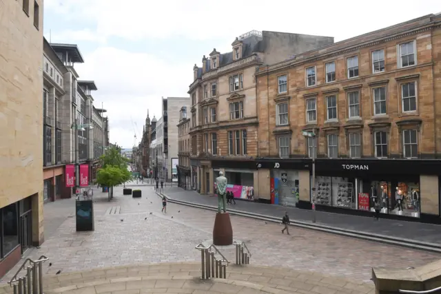 A quiet Buchanan Street in the centre of Glasgow