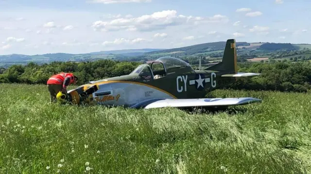 The plane in the field