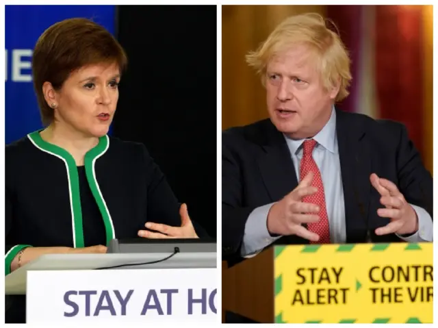 Nicola Sturgeon and Boris Johnson