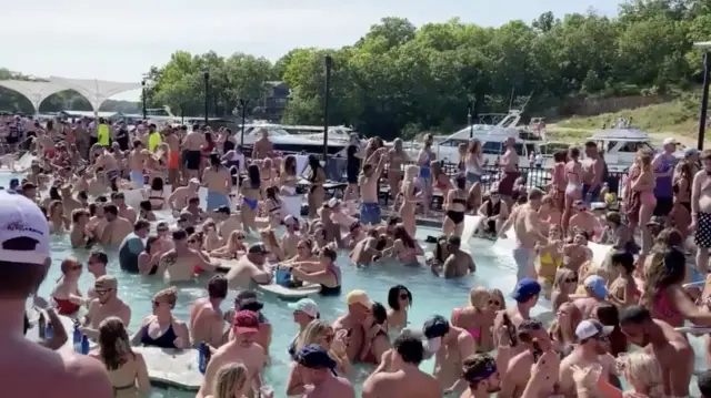 Holidaymakers partying at Missouri's Lake of the Ozarks were panned on social media