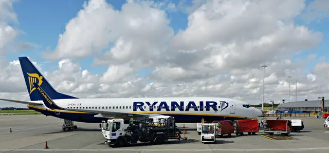 Ryanair plane at Stansted Airport