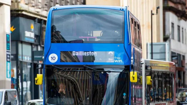 A bus in central Glasgow