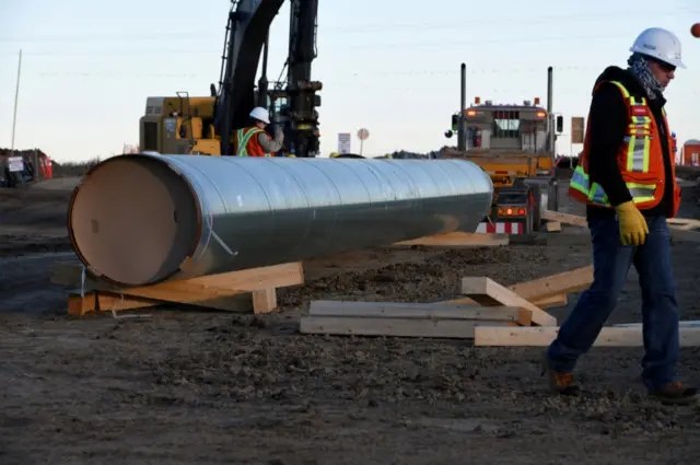 The site of the Canadian government-owned Trans Mountain oil pipeline in Acheson, Alberta