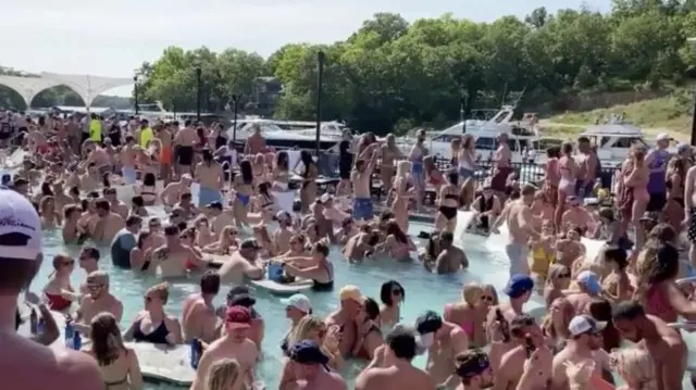 Revellers at a pool party in Lake of the Ozarks