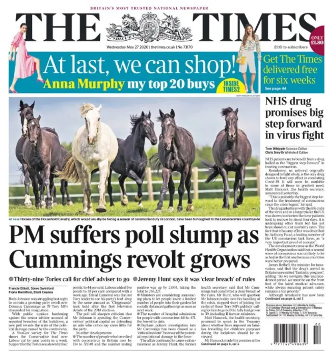 The Times front page