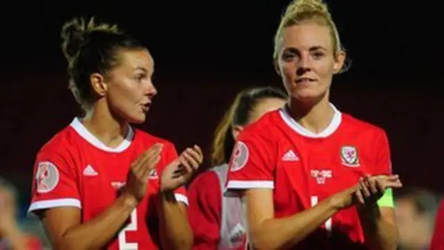 Wales' Loren Dykes and captain Sophie Ingle