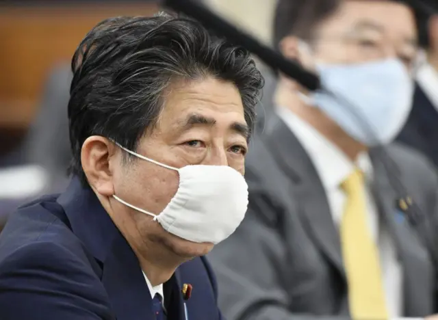 Japanese Prime Minister Shinzo Abe attends a House of Councillors committee session in Tokyo on 26 May, 2020.